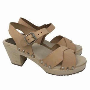 NEW MIA Sweden Gertrude Leather Clog Sandals 39